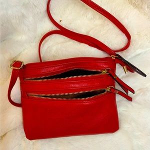 Small. Cute Crossbody Purse. Inside & 2 Outside Zippers.